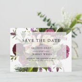 パープルの花柄 Save the Date セーブザデート (スタンド正面)