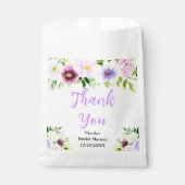 パープルの花 ブライダルシャワーのお礼 フェイバーバッグ (正面)