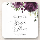 パープルの花、プラムの花、ボヘミア、ブライズシャワー コースター (正面)