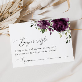 パープルの花、プラムの花、ボーホー、オムツくじ エンクロージャーカード