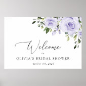 パープルの花、ライラックの花、ウェディング歓迎 ポスター (正面)