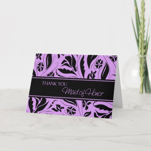 パープルの花 感謝の気持ちを込めたブライズメイドのカード サンキューカード (正面)