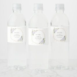 パープルの花、白い花、ボヘミア、ウェディング ペットボトルラベル