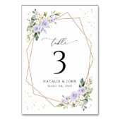 パープルの花、白い花、ボヘミア、テーブルナンバー テーブルナンバー (正面)