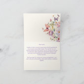 パープルの蝶のブライズシャワー サンキューカード (内部)