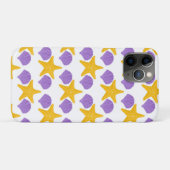 パープルの貝殻と黄色いヒトデの海洋生物 Case-Mate iPhoneケース (裏面(横))