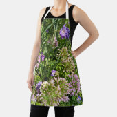 パープルの野の花の草原の花柄エプロン エプロン (インサイチュ)