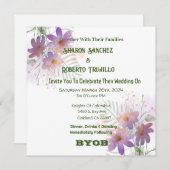 パープルの野生の花のカード 招待状 (正面/裏面)