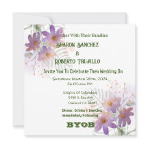 パープルの野生の花のカード