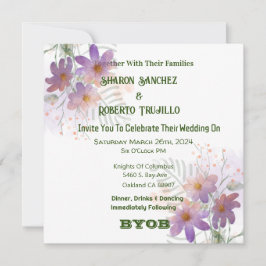 パープルの野生の花のカード 招待状