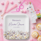 パープルの野生の花の花の結婚式前祝い ペーパープレート (パーティー)