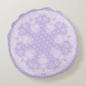 パープルの雪の結晶 ラウンドクッション (裏面)