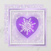パープルの雪の結晶 招待状 (正面/裏面)