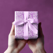 パープルはっきりしたスクリプトタイポグラフィ女の子ベビーシャワー ラッピングペーパー