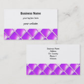 パープルはっきりしたダイヤモンドパターン 名刺 (正面/裏面)
