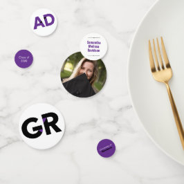 パープルはっきりしたビッグアングルカットレター卒業 コンフェッティ