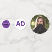 パープルはっきりしたビッグアングルカットレター卒業 コンフェッティ (正面)