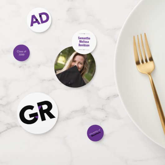 パープルはっきりしたビッグアングルカットレター卒業 コンフェッティ (グループ)