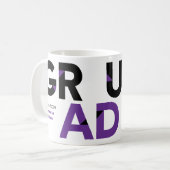 パープルはっきりしたビッグアングルカットレター卒業 コーヒーマグカップ (正面左)
