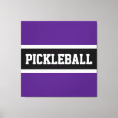 パープルはっきりしたブラックスポーツレターピックボール文字 キャンバスプリント (正面)