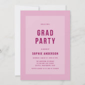 パープルはっきりした大学院の発表と卒業パーティー 招待状 (裏面)