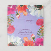 パープルはっきりした色彩の鮮やかフローラシックポップ・アートのテーブルシート プレイスカード (外部開封)