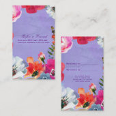 パープルはっきりした色彩の鮮やかポップ・アートのフローラシックは友人を参照 紹介カード (正面/裏面)