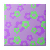 パープルはっきりしたY2Kワイルドフラワー鮮やか春デコール タイル (正面)