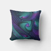 パープルはターコイズモダン抽象芸術アート名 クッション (正面)