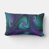 パープルはターコイズモダン抽象芸術アート名 ランバークッション (裏面)
