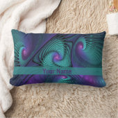 パープルはターコイズモダン抽象芸術アート名 ランバークッション (ブランケット)