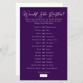 パープルは彼女はむしろブライダルシャワーゲーム (正面/裏面)