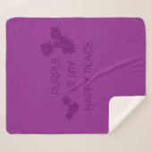 パープルは私の幸せな場所 シェルパブランケット (正面(横))