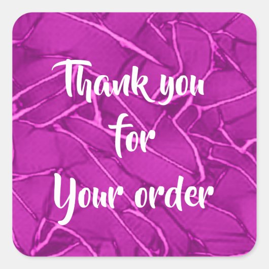 パープルひび割れパターンビジネス スクエアシール (正面)