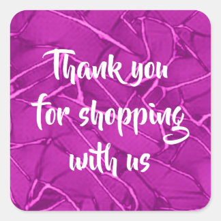 パープルひび割れパターンビジネス スクエアシール