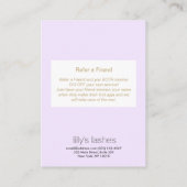 パープルまつげエクステンションアフターケアの手順 紹介カード (裏面)