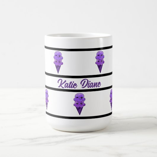 パープルアイスクリームフレンズかわいいかわいいスペシャリティマグ モーフィングマグカップ (中央)