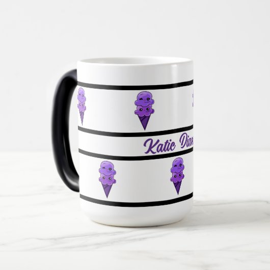パープルアイスクリームフレンズかわいいかわいいスペシャリティマグ モーフィングマグカップ (正面左)