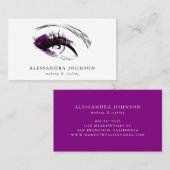 パープルアイスケッチモダンメイクアップアーティストシック 名刺 (正面/裏面)