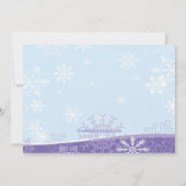 パープルアイススケートで滑る誕生日パーティーの招待 招待状 (裏面)