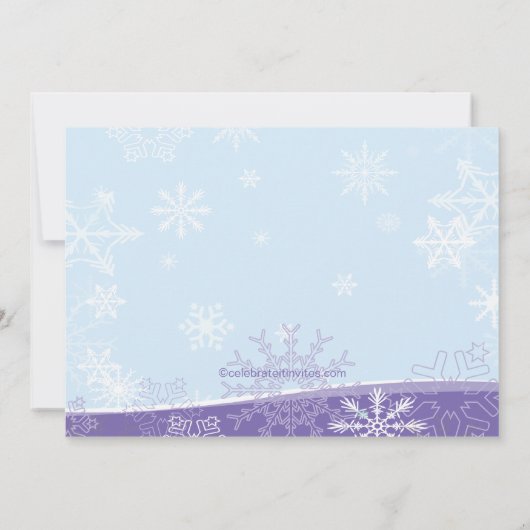 パープルアイススケートで滑る誕生日パーティーの招待 招待状 (裏面)