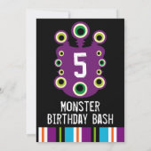 パープルアイズモンスターバースデーパーティ招待状 招待状 (裏面)