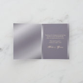 パープルアイボリークリームウェディングエンゲージメント サンキューカード (内部)