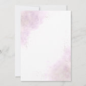 パープルアイボリー金ゴールドフローラフレームエレガントな結婚式 招待状 (裏面)