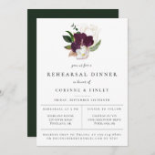 パープルアイボリー フラワーリハーサルディナー 案内状 (正面/裏面)
