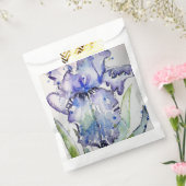 パープルアイリスアートウォーターカラー誕生日招待状 フェイバーバッグ (封をした状態)