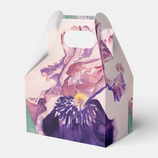 パープルアイリスウェディングケーキお土産ボックス フェイバーボックス (裏面サイド)