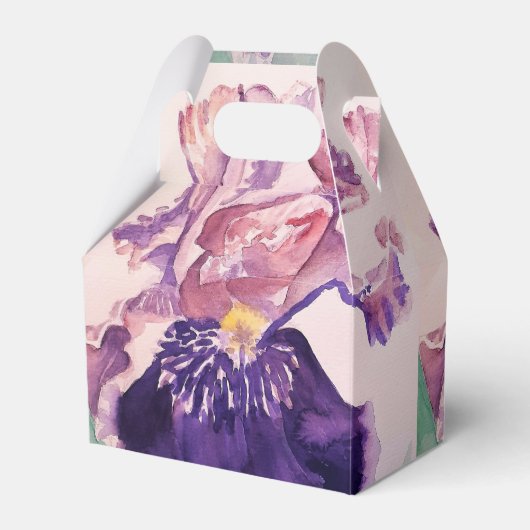 パープルアイリスウェディングケーキお土産ボックス フェイバーボックス (正面サイド)