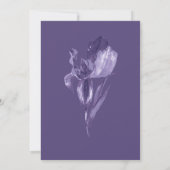 パープルアイリスウォーターカラーフローラボタニカル結婚ズ 招待状 (裏面)