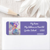 パープルアイリスウォーターカラー差出人住所ラベル ラベル (インサイチュ)